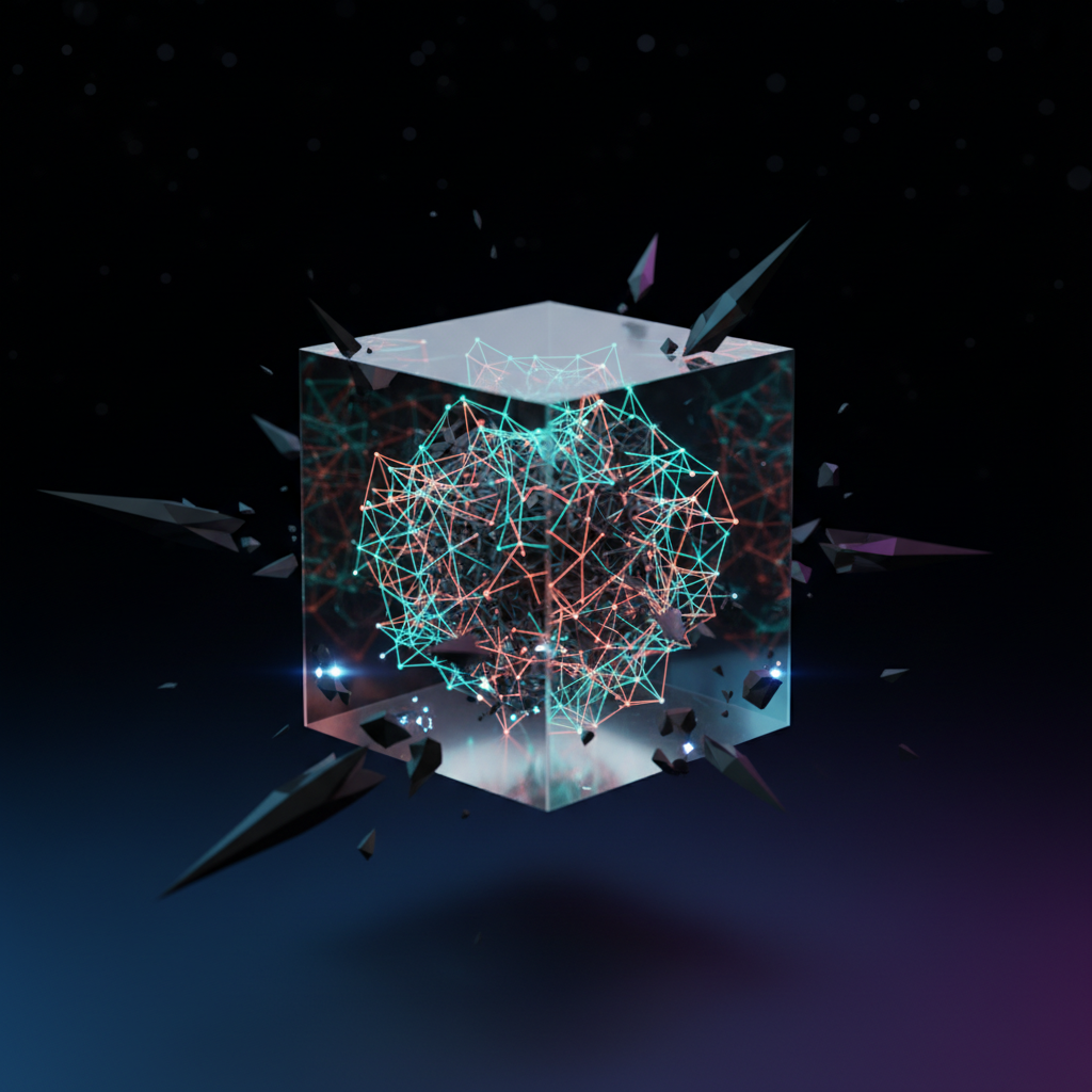 Diagram illustrating AI agent security with a sandbox protecting a central AI, symbolizing risk mitigation and safe operation.