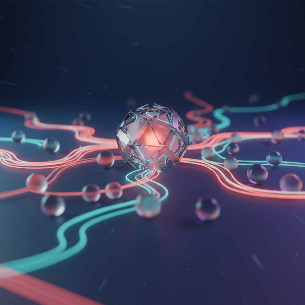 Conceptual image of multiple AI agents interacting and being orchestrated within a digital network.