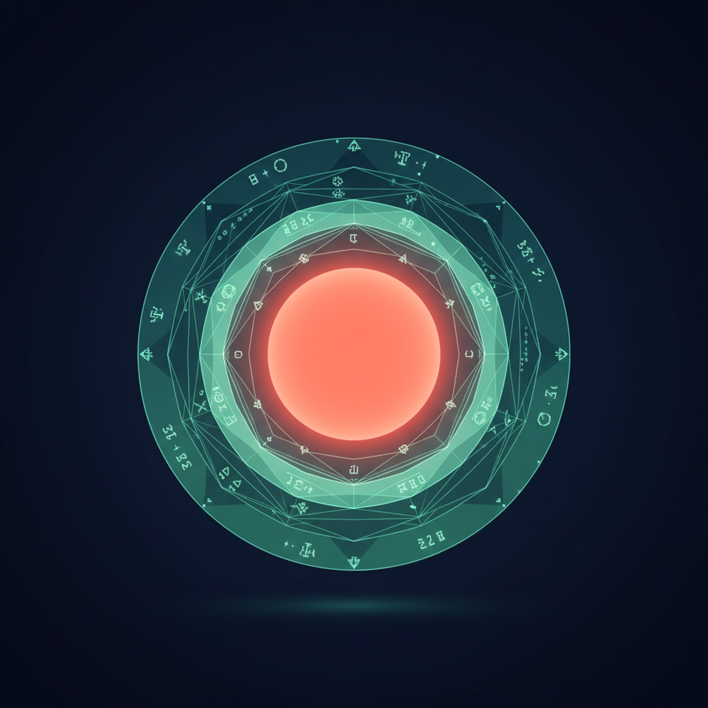 Illustration depicting the complex network of secure digital identity, privacy, and technology.