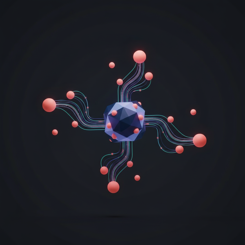 Illustration of interconnected AI agents working together in an orchestration framework.