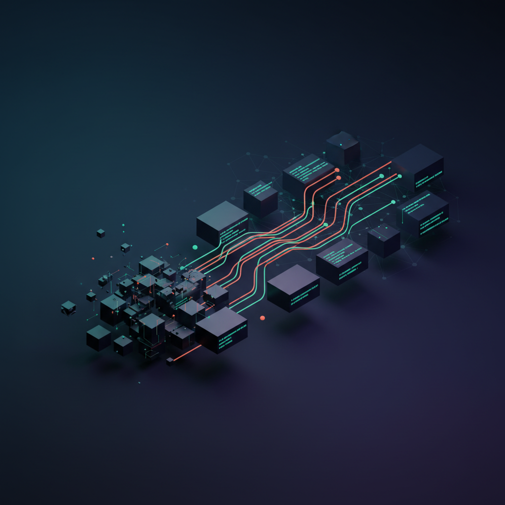 A developer leveraging AI coding assistant on a screen to enhance productivity.