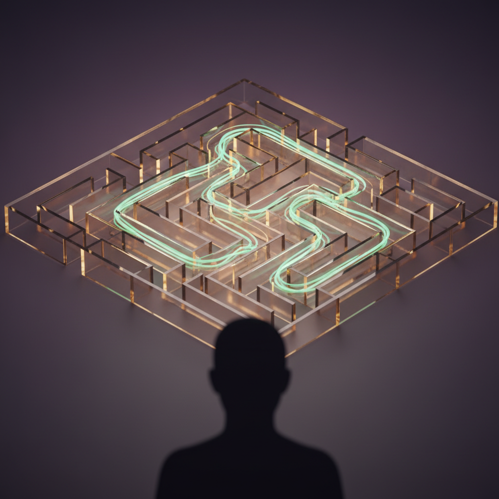 Depicting the multifaceted challenges and discussions surrounding AI Ethics and its societal impact.