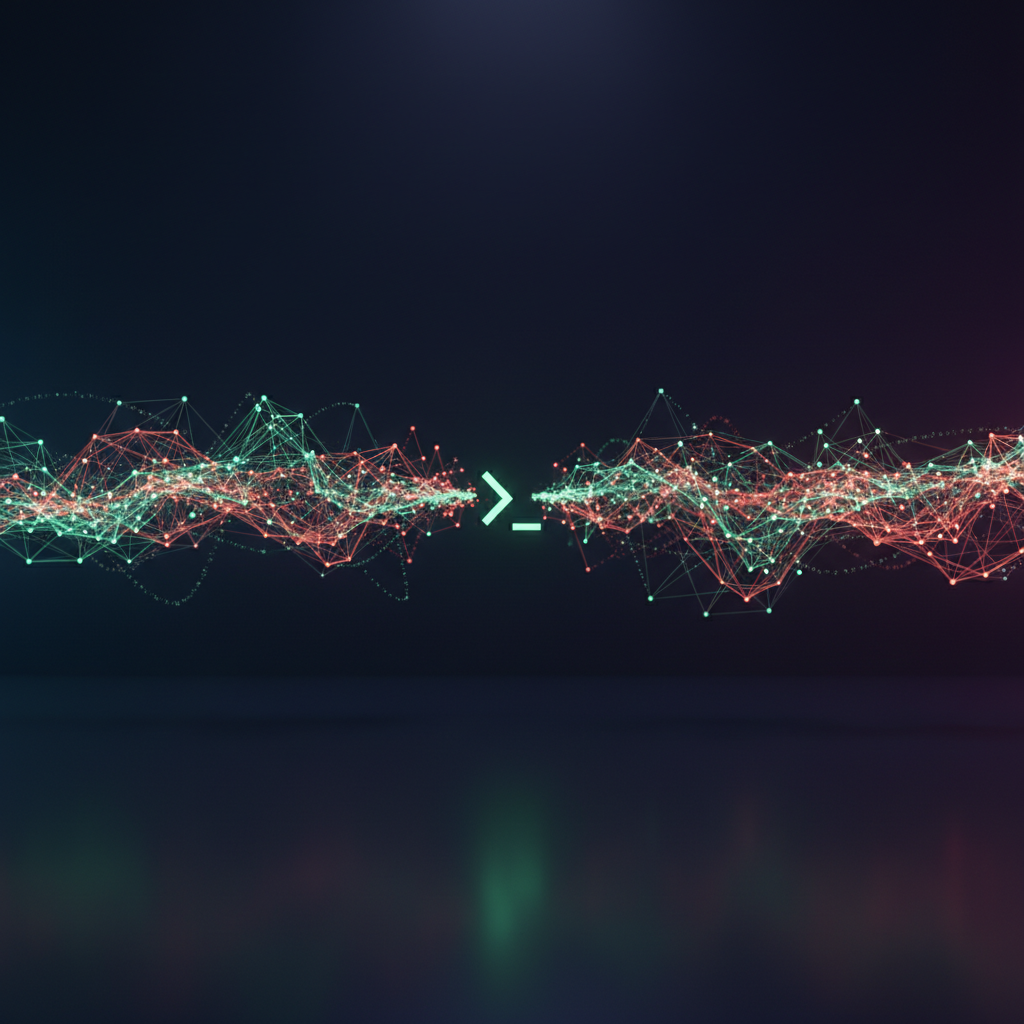 A developer interacting with an AI-powered command line interface (CLI) on a screen, showing code and AI suggestions.