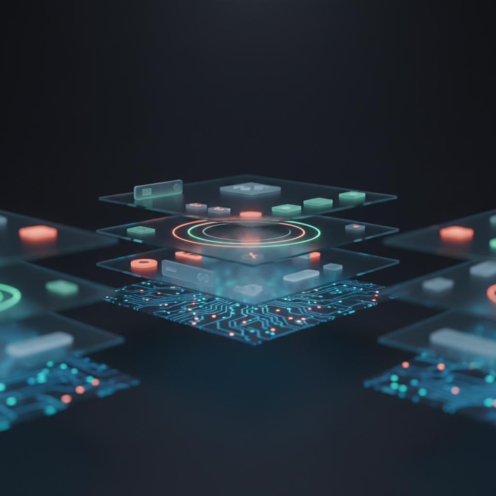 Illustration of various Apple devices connected, symbolizing the integrated Apple ecosystem for developers.