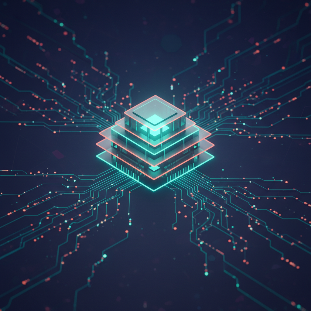 A futuristic neural network interface with 'GPT-5.4' highlighted, symbolizing next-gen generative AI models and their applications in software development.