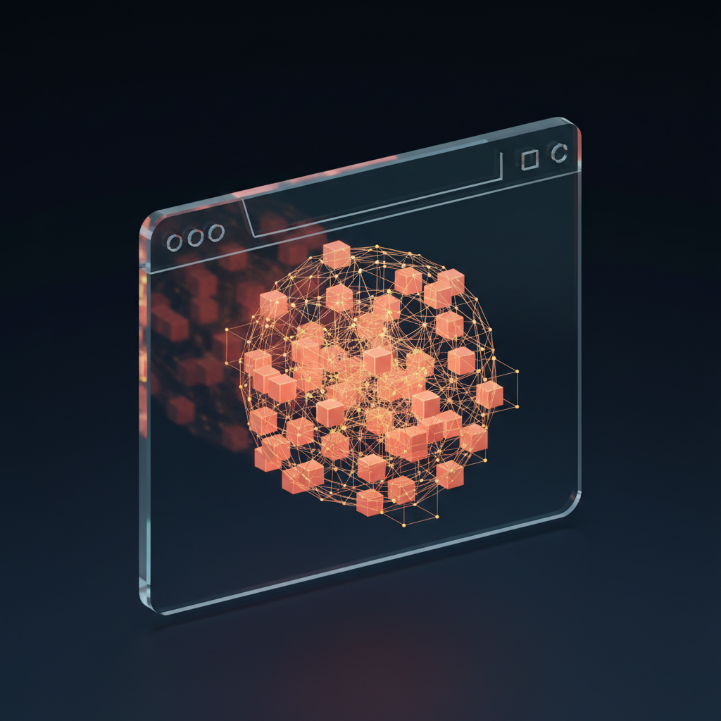 Conceptual image showing data flowing between a web browser and a local database, representing local-first web development.