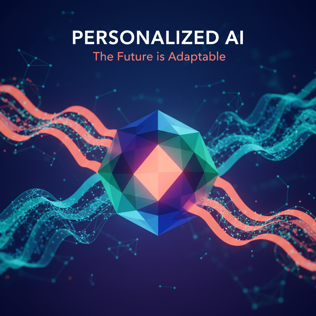 Illustration showing adaptive personalized AI interacting with a user profile.