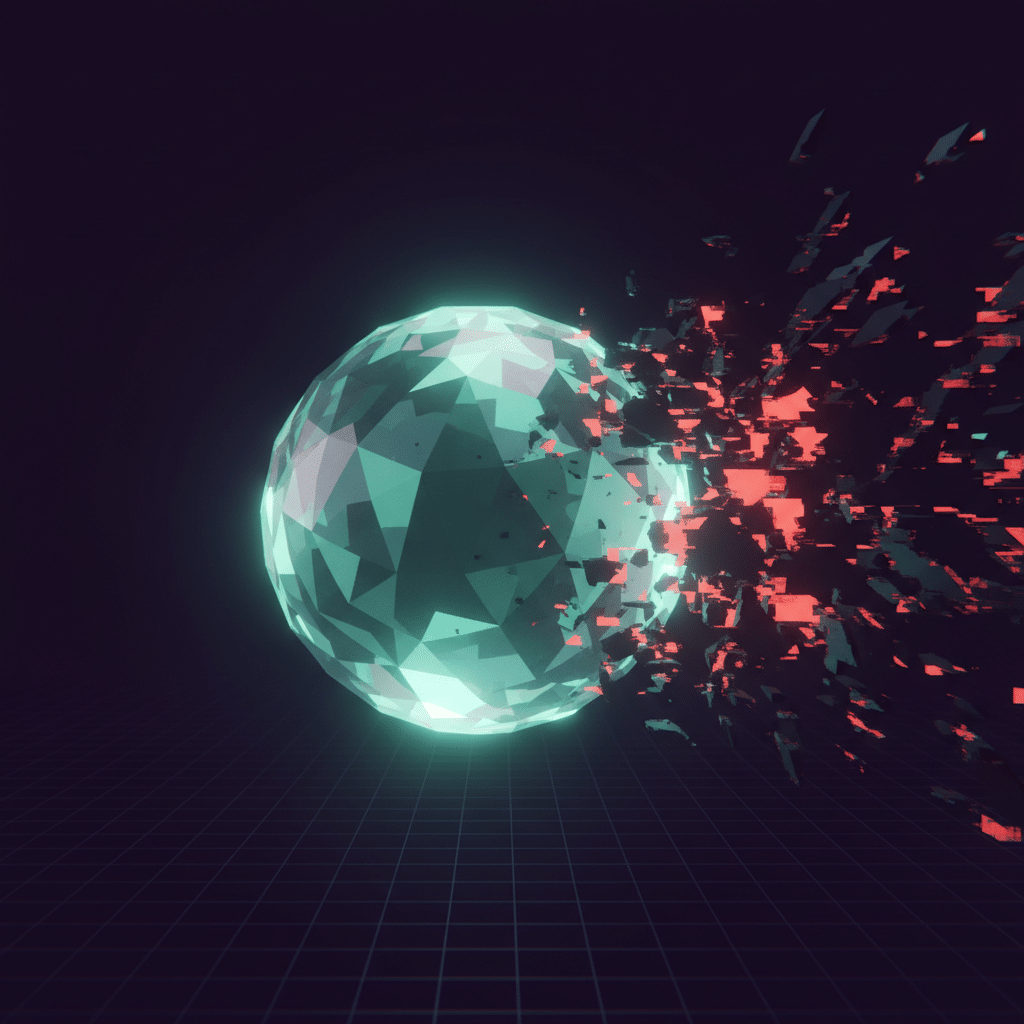 Digital illustration of a shield protecting data, symbolizing advanced cybersecurity defense against threats.