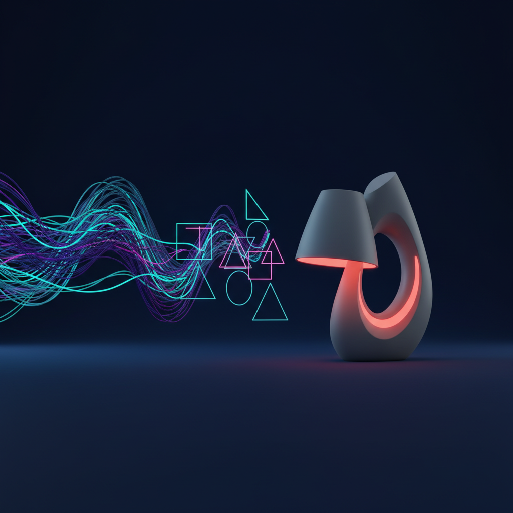 Generative AI models creating innovative visual and physical design concepts for software development.