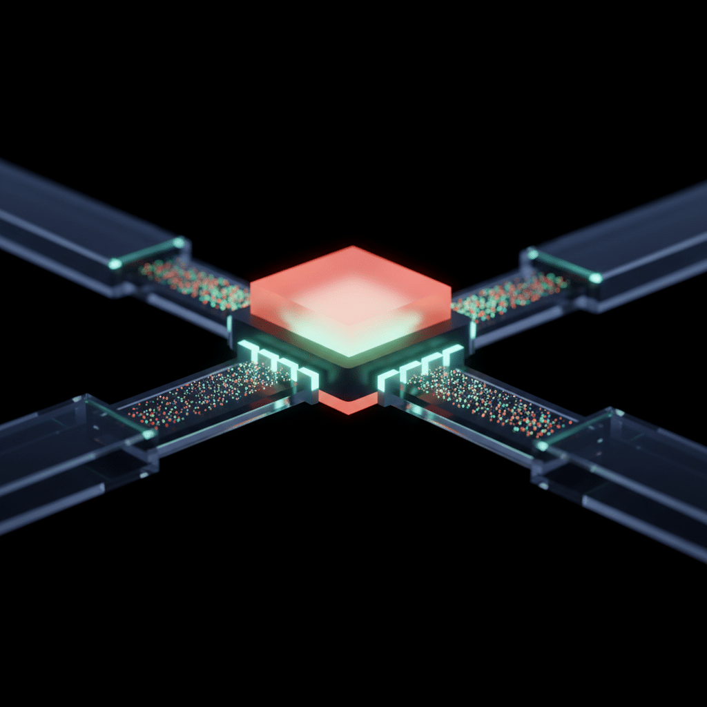 Developer interacting with a conceptual diagram illustrating practical AI infrastructure and various AI APIs.